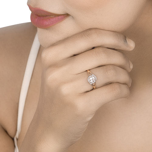 0.78 Carat Genuine Morganite and White Diamond 14K Rose Gold Ring Bids.com