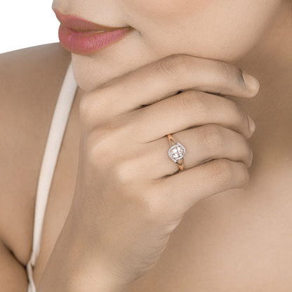 0.78 Carat Genuine Morganite and White Diamond 14K Rose Gold Ring Bids.com