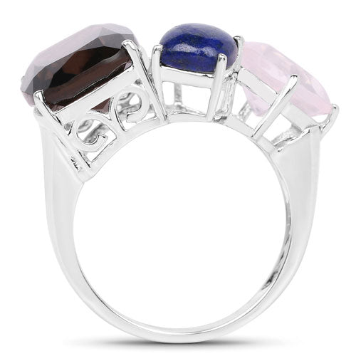7.51 Carat Genuine Multi Stone .925 Sterling Silver Ring Bids.com