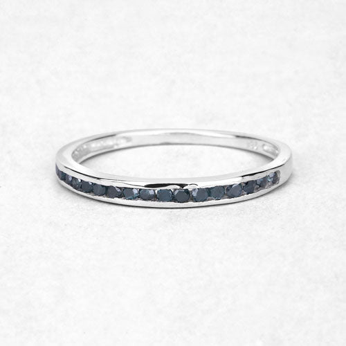 0.20 Carat Genuine Blue Diamond .925 Sterling Silver Ring Bids.com