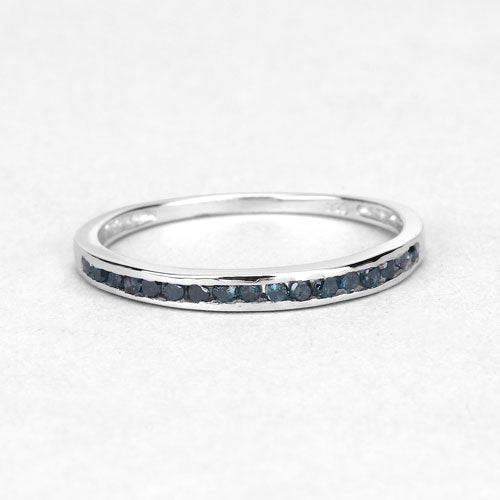 0.20 Carat Genuine Blue Diamond .925 Sterling Silver Ring Bids.com