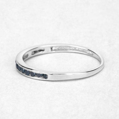 0.20 Carat Genuine Blue Diamond .925 Sterling Silver Ring Bids.com