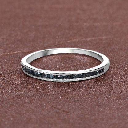 0.20 Carat Genuine Blue Diamond .925 Sterling Silver Ring Bids.com