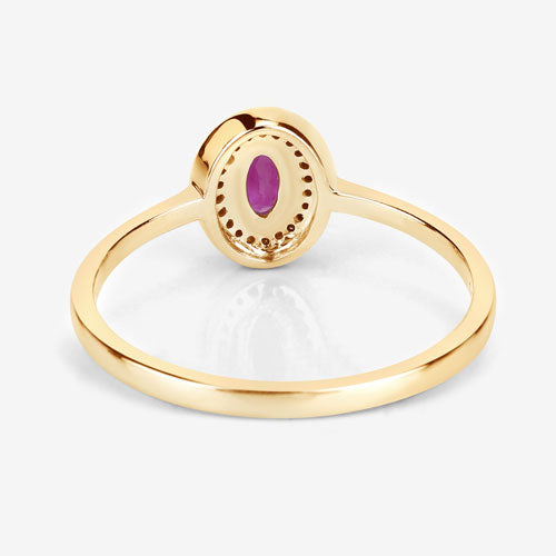 0.33 Carat Genuine Ruby and White Diamond 14K Yellow Gold Ring Bids.com