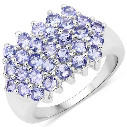 2.03 Carat Genuine Tanzanite .925 Sterling Silver Ring Bids.com
