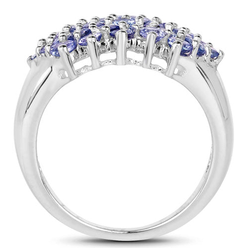 2.03 Carat Genuine Tanzanite .925 Sterling Silver Ring Bids.com