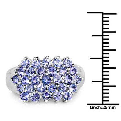 2.03 Carat Genuine Tanzanite .925 Sterling Silver Ring Bids.com