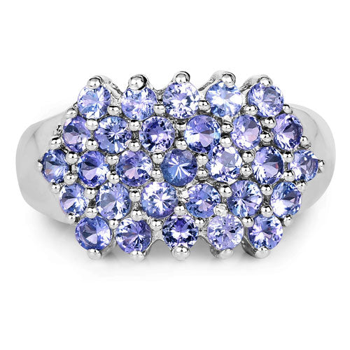 2.03 Carat Genuine Tanzanite .925 Sterling Silver Ring Bids.com