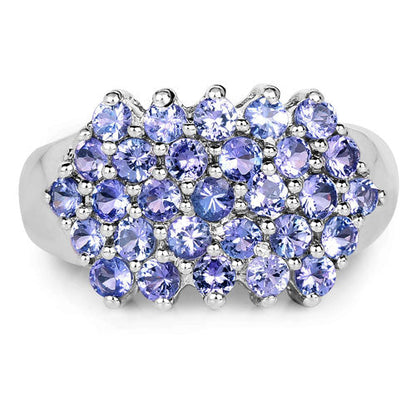 2.03 Carat Genuine Tanzanite .925 Sterling Silver Ring Bids.com