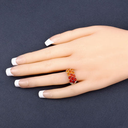 1.56 Carat Genuine Fire Opal .925 Sterling Silver Ring Bids.com