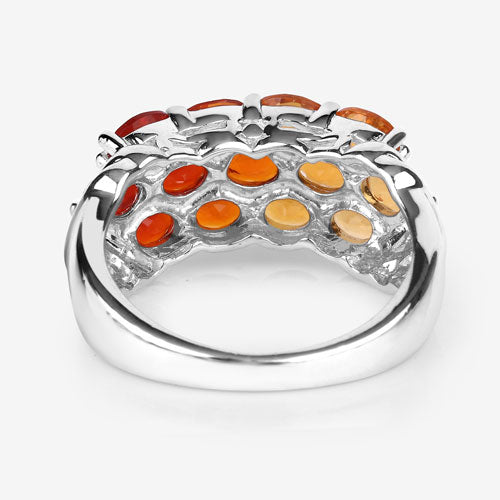 1.56 Carat Genuine Fire Opal .925 Sterling Silver Ring Bids.com