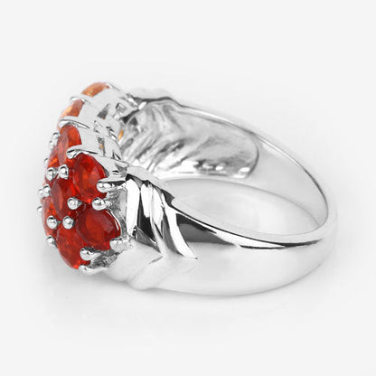 1.56 Carat Genuine Fire Opal .925 Sterling Silver Ring Bids.com