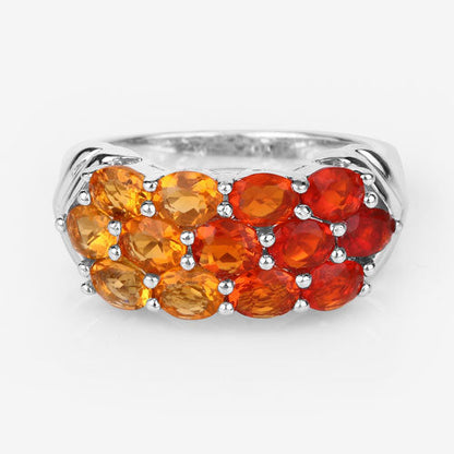 1.56 Carat Genuine Fire Opal .925 Sterling Silver Ring Bids.com
