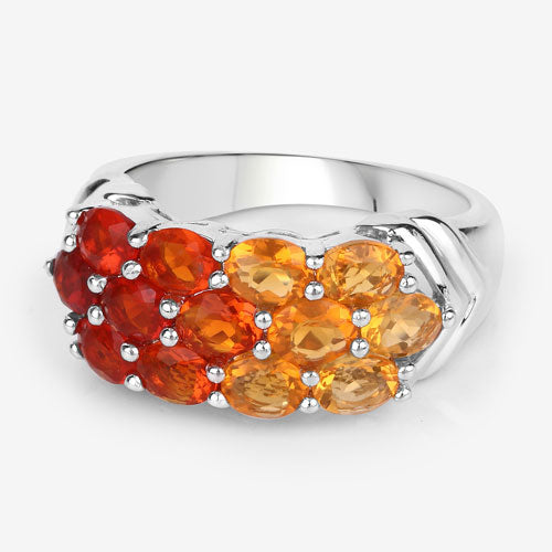 1.56 Carat Genuine Fire Opal .925 Sterling Silver Ring Bids.com