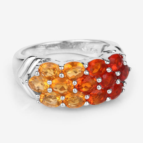 1.56 Carat Genuine Fire Opal .925 Sterling Silver Ring Bids.com