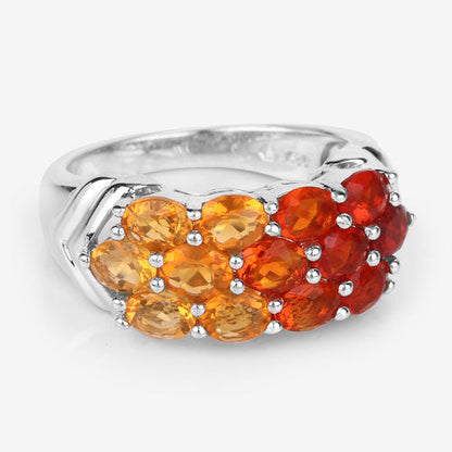 1.56 Carat Genuine Fire Opal .925 Sterling Silver Ring Bids.com