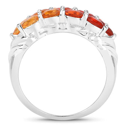 1.56 Carat Genuine Fire Opal .925 Sterling Silver Ring Bids.com