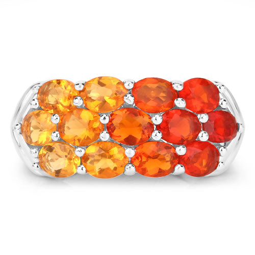 1.56 Carat Genuine Fire Opal .925 Sterling Silver Ring Bids.com