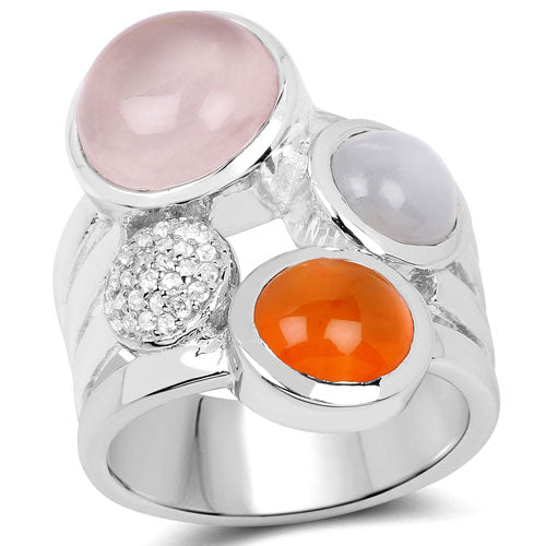 5.96 Carat Genuine Multi Stone .925 Sterling Silver Ring Bids.com