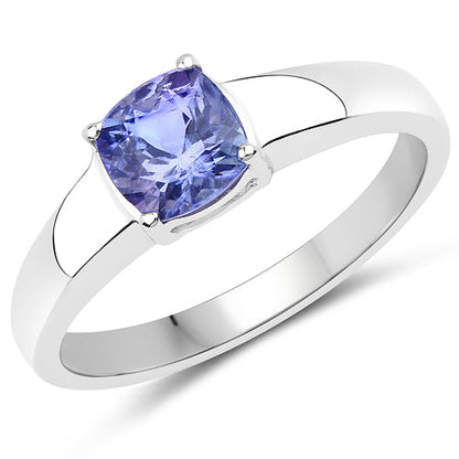 1.05 Carat Genuine Tanzanite .925 Sterling Silver ring Bids.com