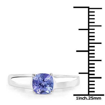 1.05 Carat Genuine Tanzanite .925 Sterling Silver ring Bids.com