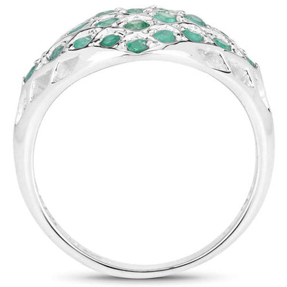 0.90 Carat Genuine Emerald .925 Sterling Silver Ring Bids.com