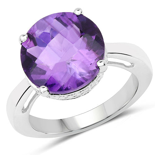 5.60 Carat Genuine Amethyst .925 Sterling Silver Ring Bids.com