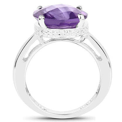 5.60 Carat Genuine Amethyst .925 Sterling Silver Ring Bids.com