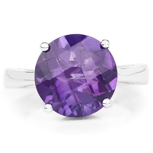 5.60 Carat Genuine Amethyst .925 Sterling Silver Ring Bids.com