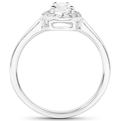 14K White Gold 0.64 Carat Genuine White Diamond Ring Bids.com