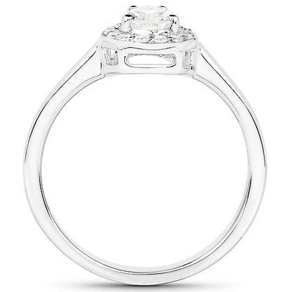 14K White Gold 0.64 Carat Genuine White Diamond Ring Bids.com