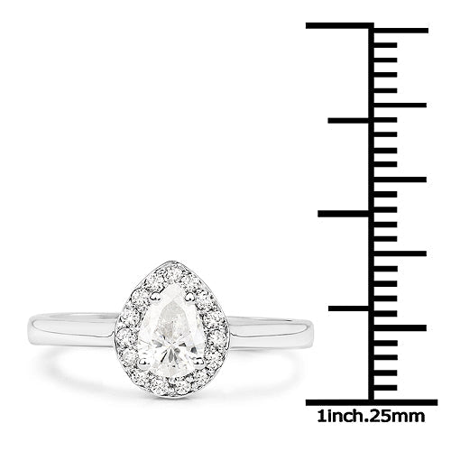 14K White Gold 0.64 Carat Genuine White Diamond Ring Bids.com