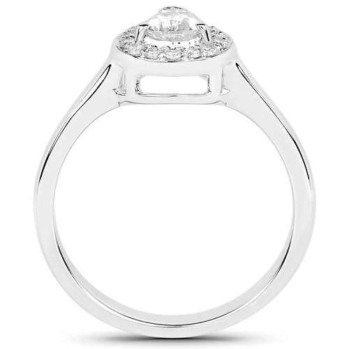 14K White Gold 0.63 Carat Genuine White Diamond Ring Bids.com