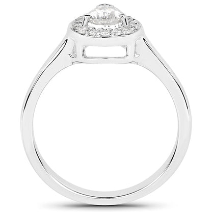 14K White Gold 0.63 Carat Genuine White Diamond Ring Bids.com