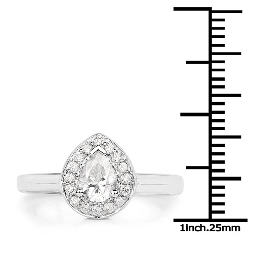14K White Gold 0.63 Carat Genuine White Diamond Ring Bids.com