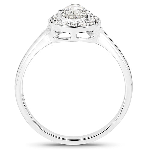 14K White Gold 0.70 Carat Genuine White Diamond Ring Bids.com