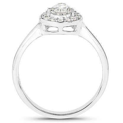 14K White Gold 0.70 Carat Genuine White Diamond Ring Bids.com