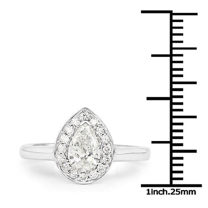 14K White Gold 0.70 Carat Genuine White Diamond Ring Bids.com