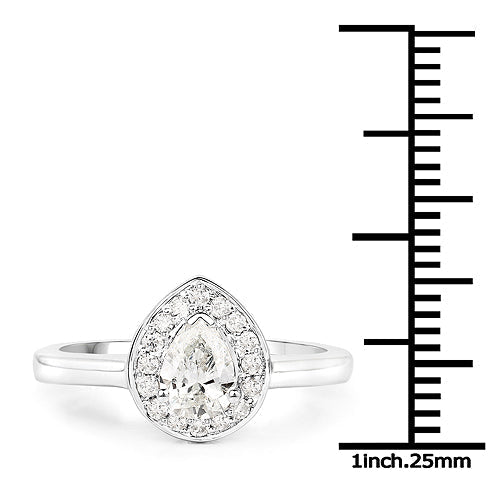 14K White Gold 0.64 Carat Genuine White Diamond Ring Bids.com