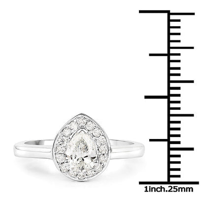 14K White Gold 0.64 Carat Genuine White Diamond Ring Bids.com