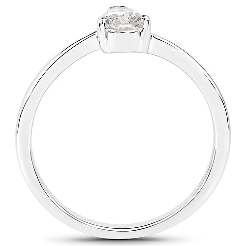 14K White Gold 0.50 Carat Genuine White Diamond Ring Bids.com