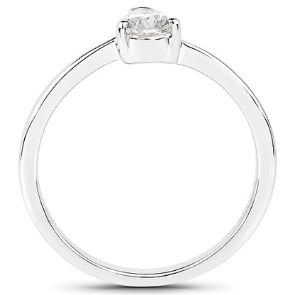 14K White Gold 0.50 Carat Genuine White Diamond Ring Bids.com