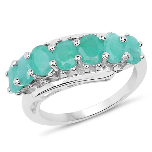 1.64 Carat Genuine Emerald Sterling Silver Ring Bids.com