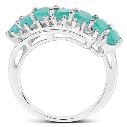 1.64 Carat Genuine Emerald Sterling Silver Ring Bids.com
