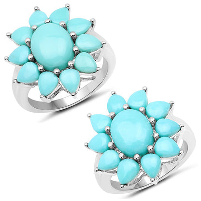 5.20 Carat Genuine Turquoise .925 Sterling Silver Ring Bids.com