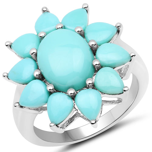 5.20 Carat Genuine Turquoise .925 Sterling Silver Ring Bids.com