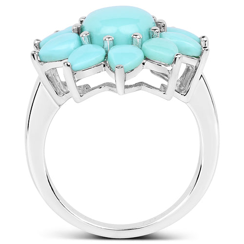5.20 Carat Genuine Turquoise .925 Sterling Silver Ring Bids.com