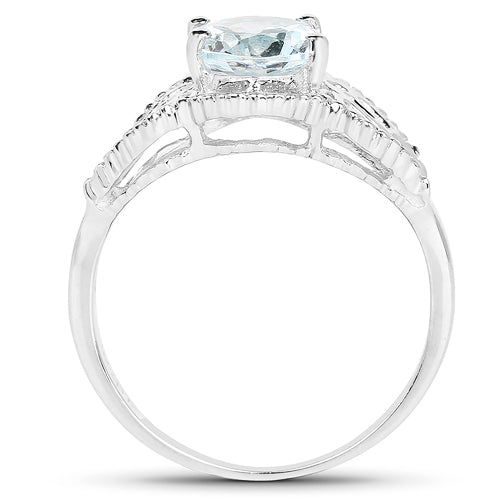 1.50 Carat Genuine Aquamarine .925 Sterling Silver Ring Bids.com