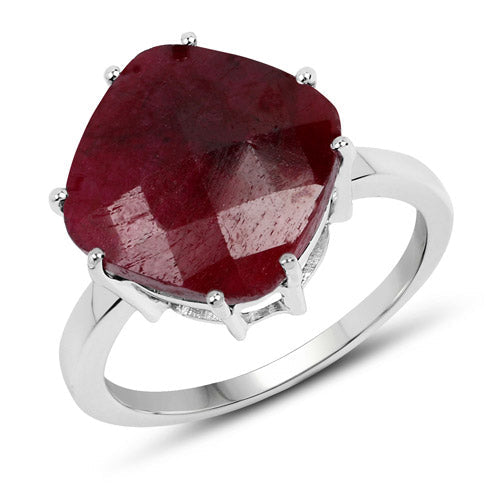 8.20 Carat Dyed Ruby .925 Sterling Silver Ring Bids.com