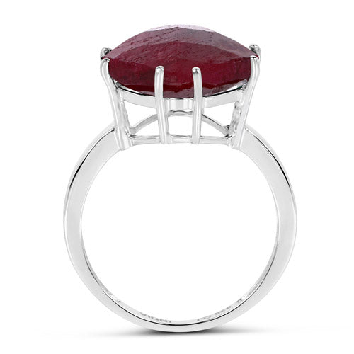 8.20 Carat Dyed Ruby .925 Sterling Silver Ring Bids.com